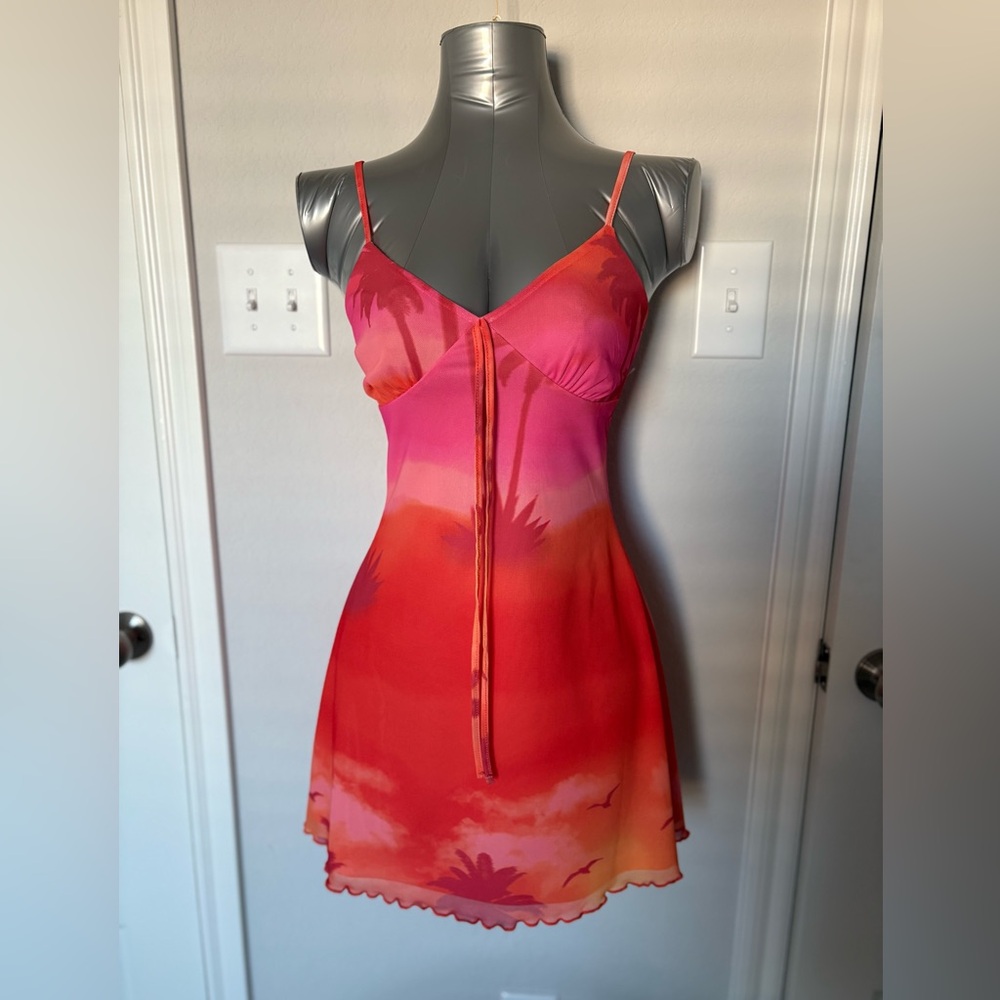 Forever 21 Tropical Ombre Slip Dress in Orange